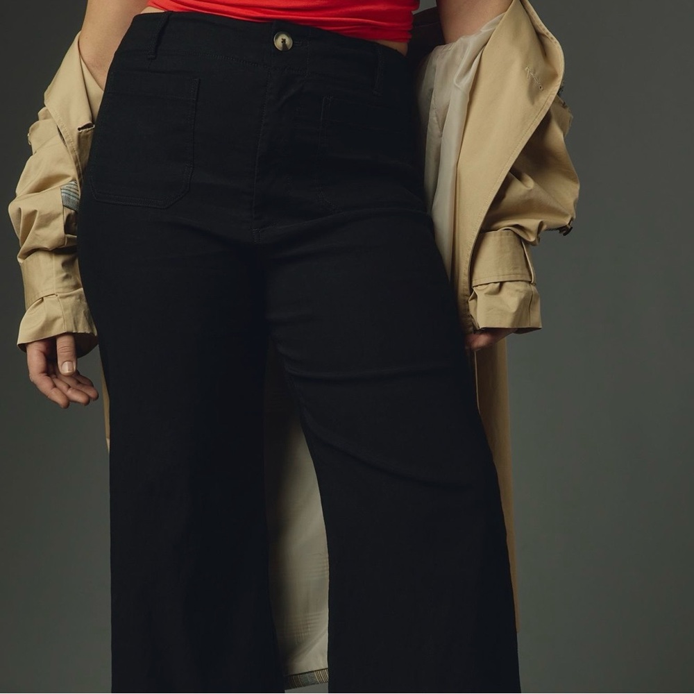 Anthropologie by Maeve | The Colette Black Crop Wide Leg Pants - Picture 5 of 10